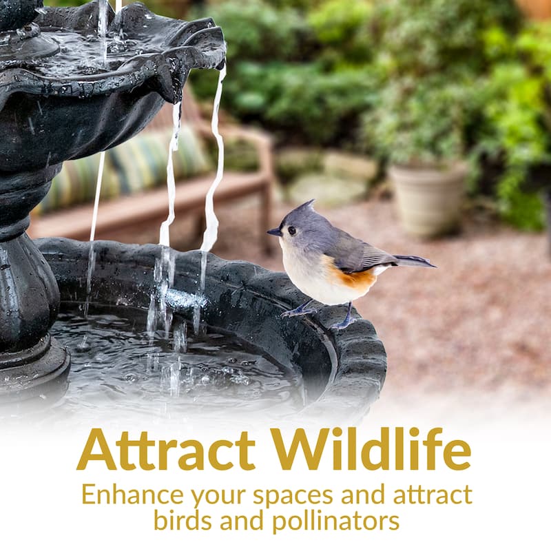 Sunnydaze Welcome 3-Tier Outdoor Water Fountain for Garden - 57"