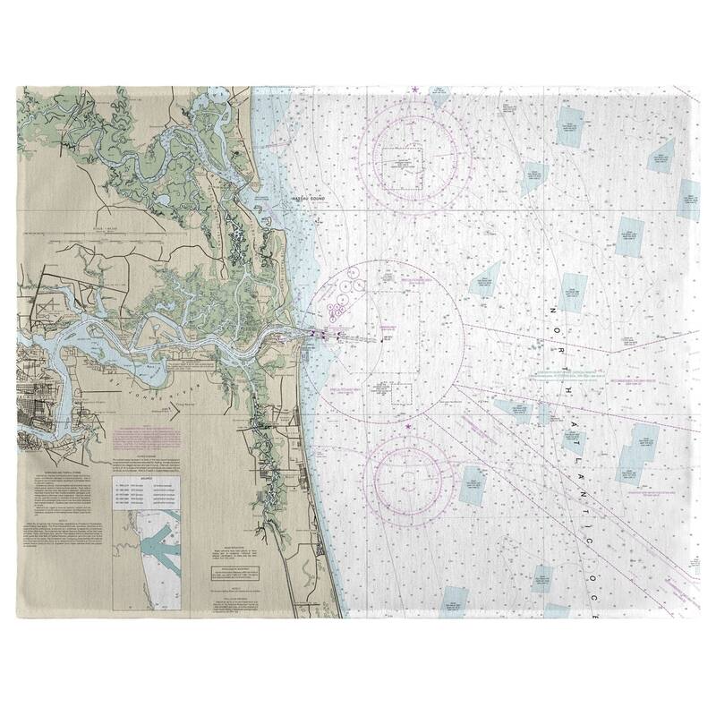 Jacksonville, FL Nautical Map Place Mat Set of 4