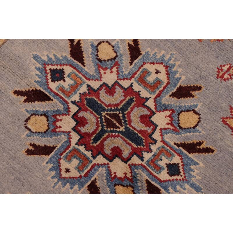 Rustic Super Kazak Anaya Silver/Beige Hand Knotted Wool Runner - 2'8'' x 9'7''