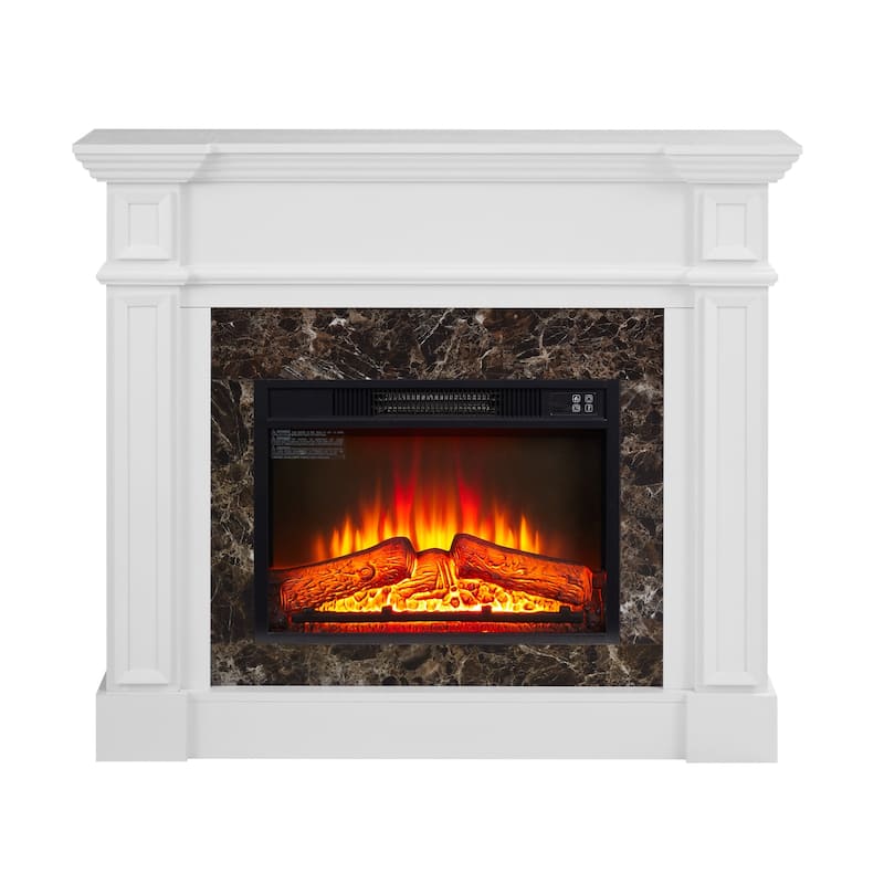 GDFStudio - Hearthstone Traditional Storage Electric Fireplace with Mantel and Realistic LED Flame