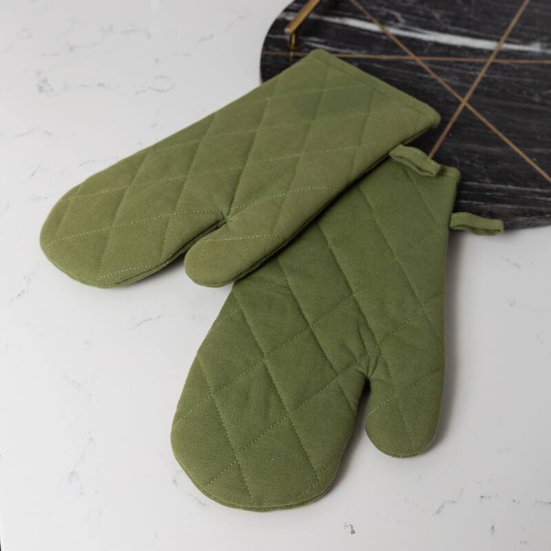 Fabstyles Solo Waffle Cotton Oven Mitt Set of 2