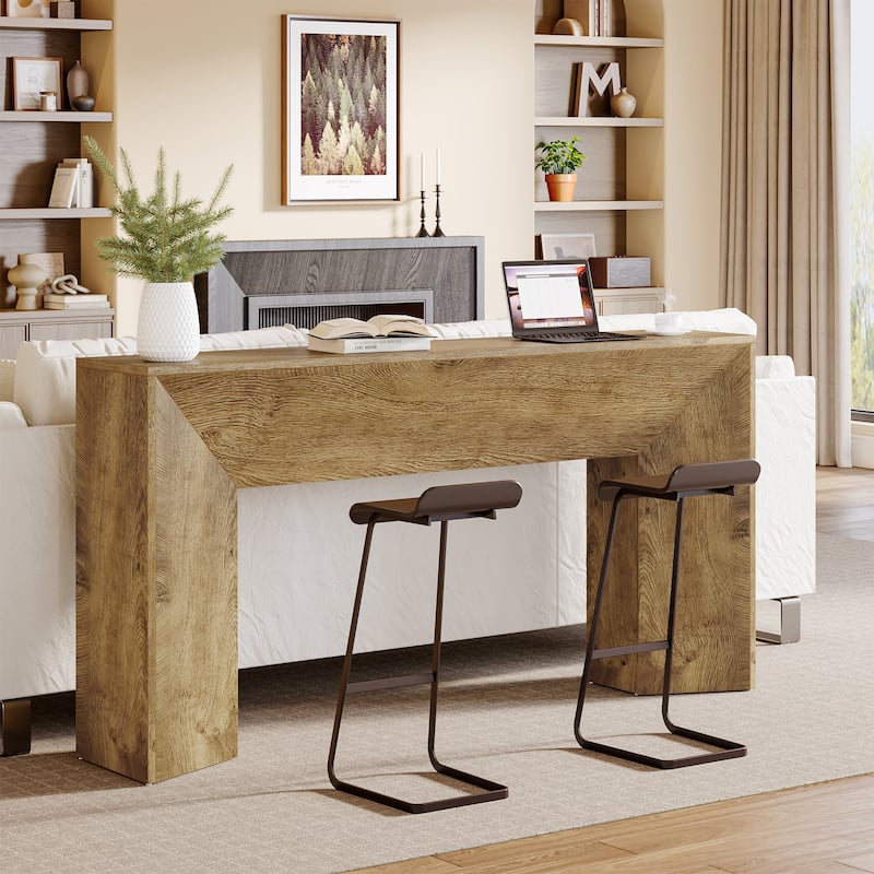63 Inches Long Black Console Table for Entryway Living Room - 63" W x 11.8" D x 32.3" H