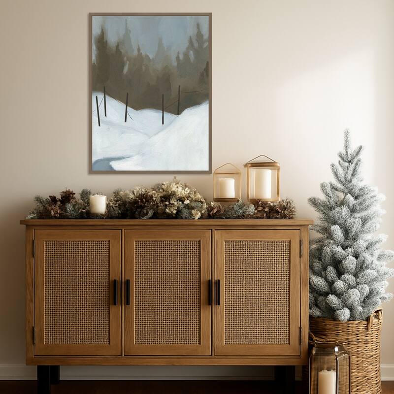 Deep Snow III by Jacob Green (23 x 30 in.), Framed Canvas Wall Art Print - Sylvie Dark Gold