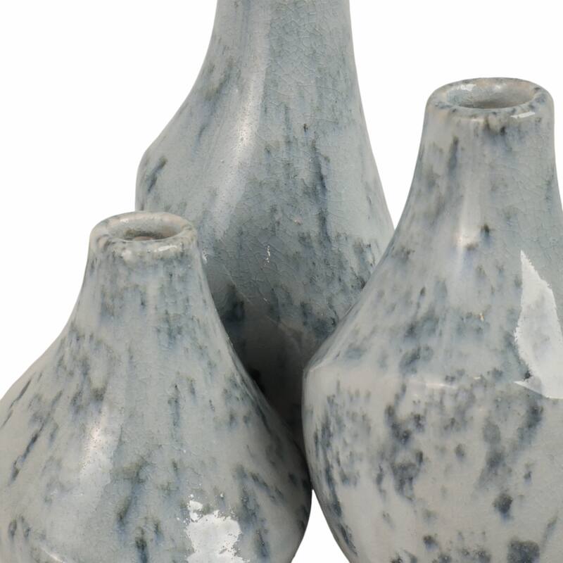 Stoneware Decorative Vases Sleek Silhouettes Modern Glam (Set of 3)