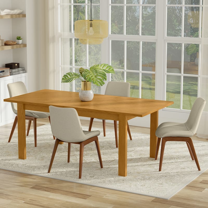 WyndenHall Saige 76x36 inch Extendable Dining Table - 76 inches wide - Oak Veneer