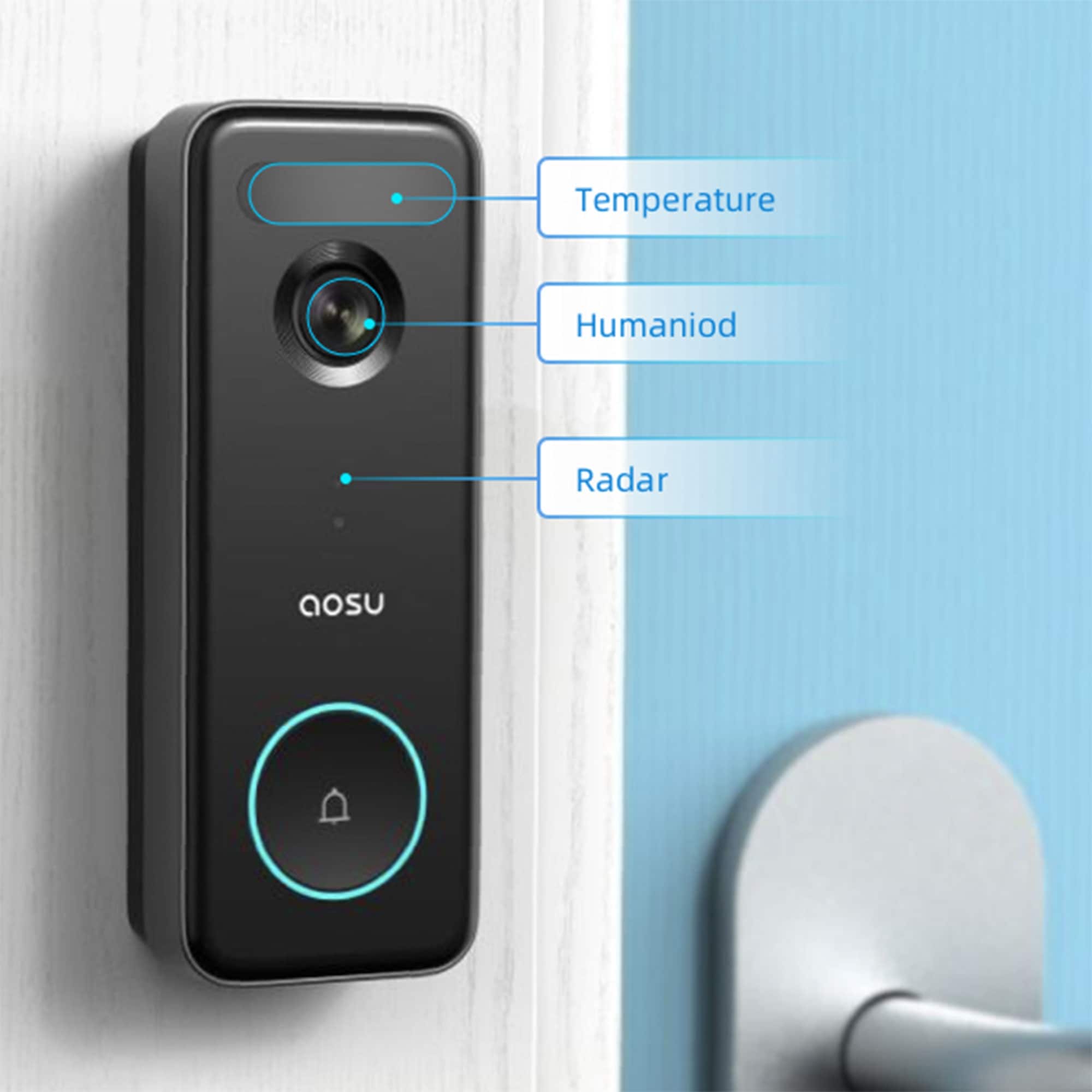 Aosu Wireless Motion Detection Smart Video Doorbell Camera with 180 Day  Battery - 1.23