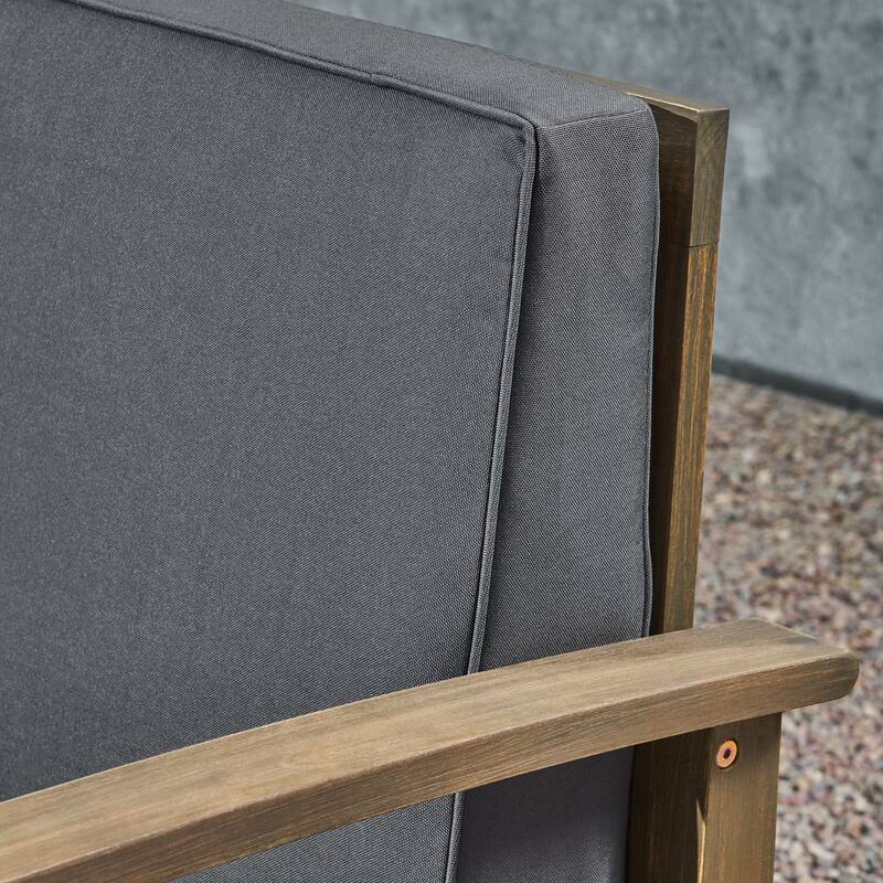 Perla Acacia 5-piece Chat Set with Cushions by Christopher Knight Home