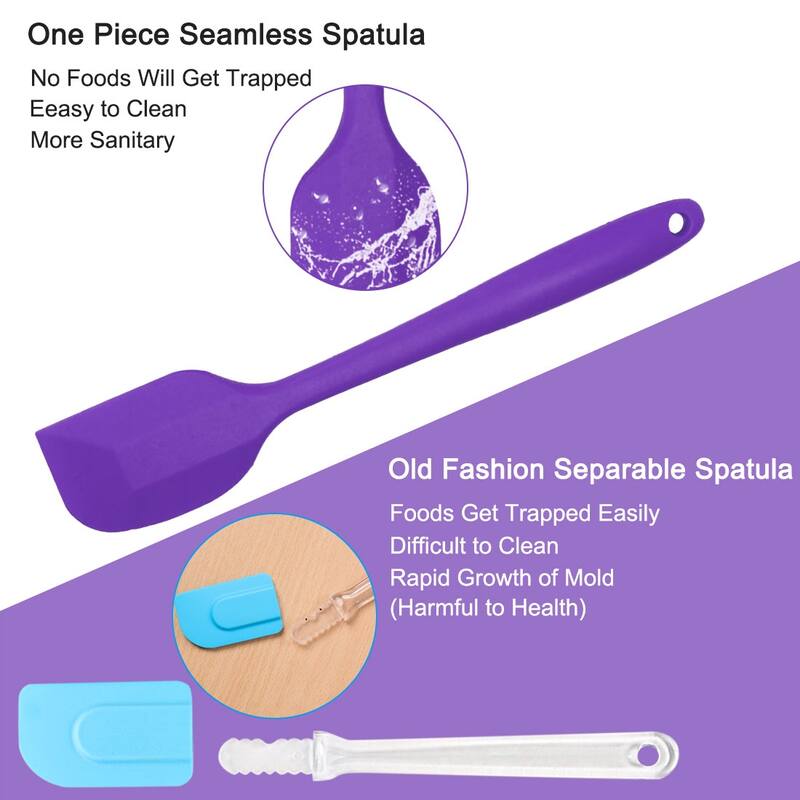 Silicone Set 2 Pcs Heat Resistant Rubber Turner Non Stick Spatula