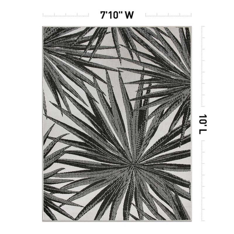 World Rug Gallery Tropical Nature Inspired Indoor/Outdoor Area Rug