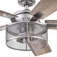 preview thumbnail 10 of 8, 52" Honeywell Carnegie Pewter Industrial Farmhouse LED Ceiling Fan with Light and Remote Control