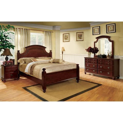 Furniture of America Brah Traditional Cherry 4-piece Bedroom Set