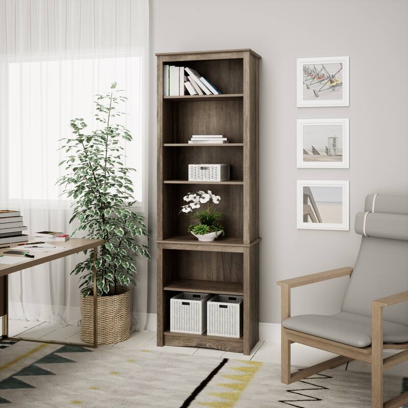 Prepac Tall 6-Shelf Bookcase - 26.25" W x 80" H x 14.5" D