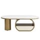preview thumbnail 4 of 4, 47.24'' Modern Luxury Oval Coffee Table with Storage Drawer for Living Room