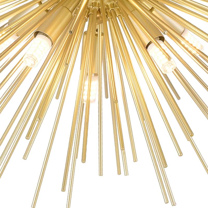 Savannah 6 Light Flush Mount With Gold Leaf Finish - Gold Leaf