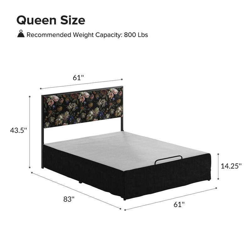 Oliver Modern Washable Slipcover Bed Upholstered Metal by HULALA HOME