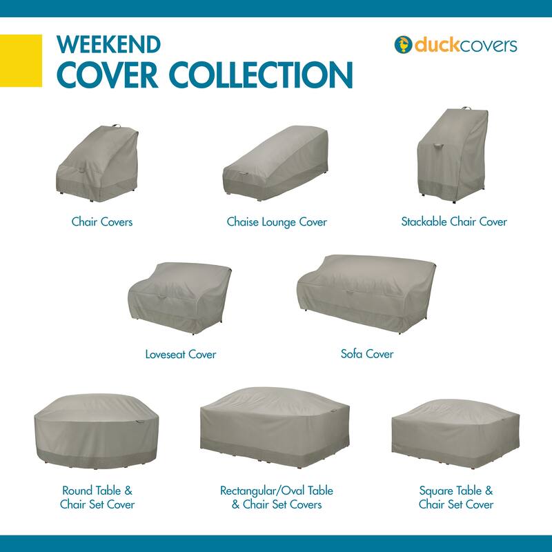 Duck Covers Weekend Water-Resistant 77 Inch Outdoor Sofa Cover with Integrated Duck Dome, Moon Rock