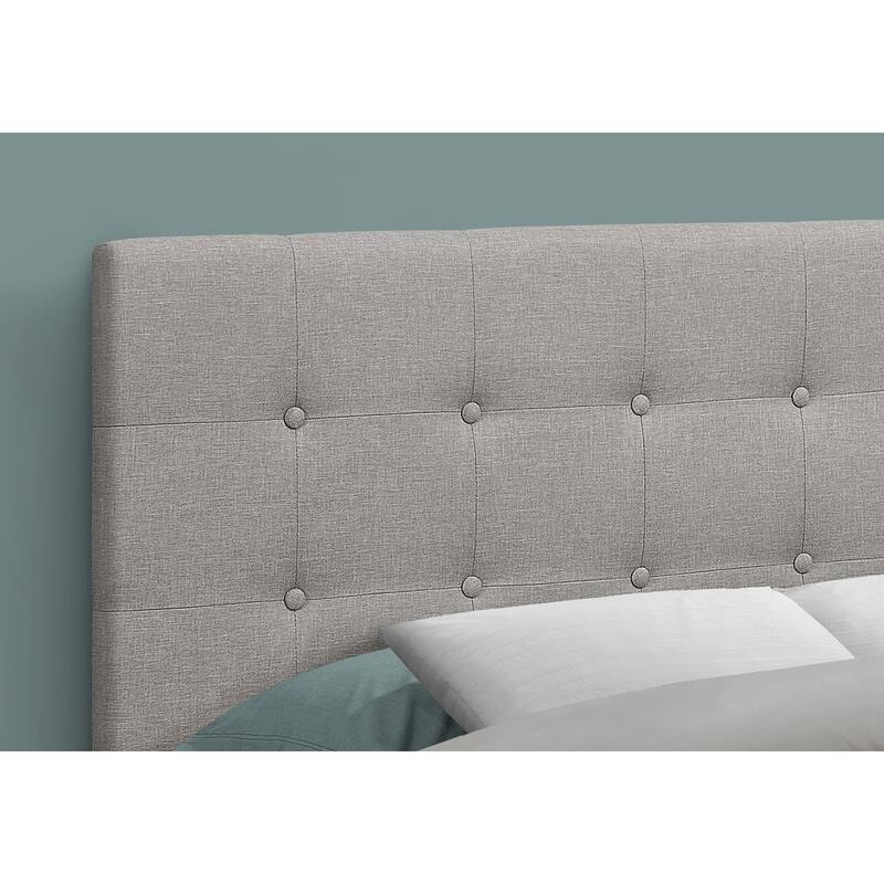 Bed, Headboard Only, Full Size, Bedroom, Upholstered, Grey Linen Look, Transitional