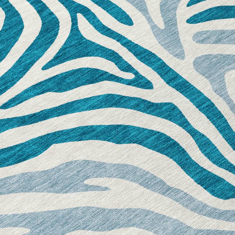 Machine Washable Indoor/ Outdoor Modern Prints Chantille Rug