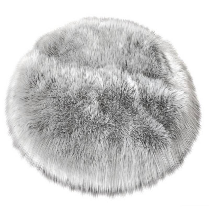 Ovella Home Premium Faux Sheepskin Shag Round Area Rug