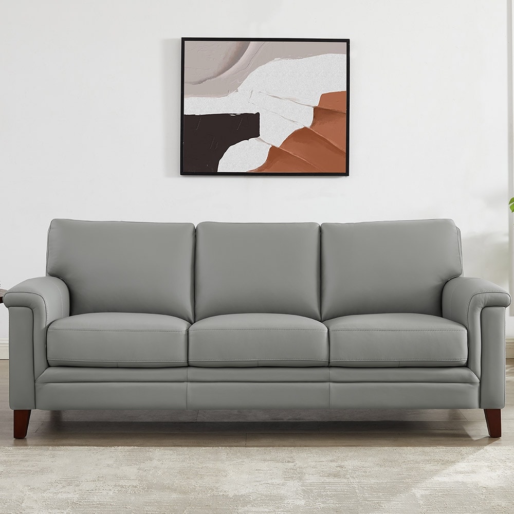 Hydeline Westcott Top Grain Leather Sofa Couch with Memory Foam and Springs
