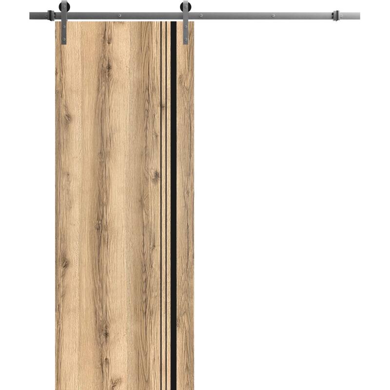Sturdy Barn Door 36 x 80 Planum 0011 Oak with 6.6FT - Brown - 42" x 96"