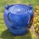 preview thumbnail 5 of 22, Glitzhome 20-Inch Red/ Blue Two Birds Embossed Pattern LED Ceramic Pot Fountain