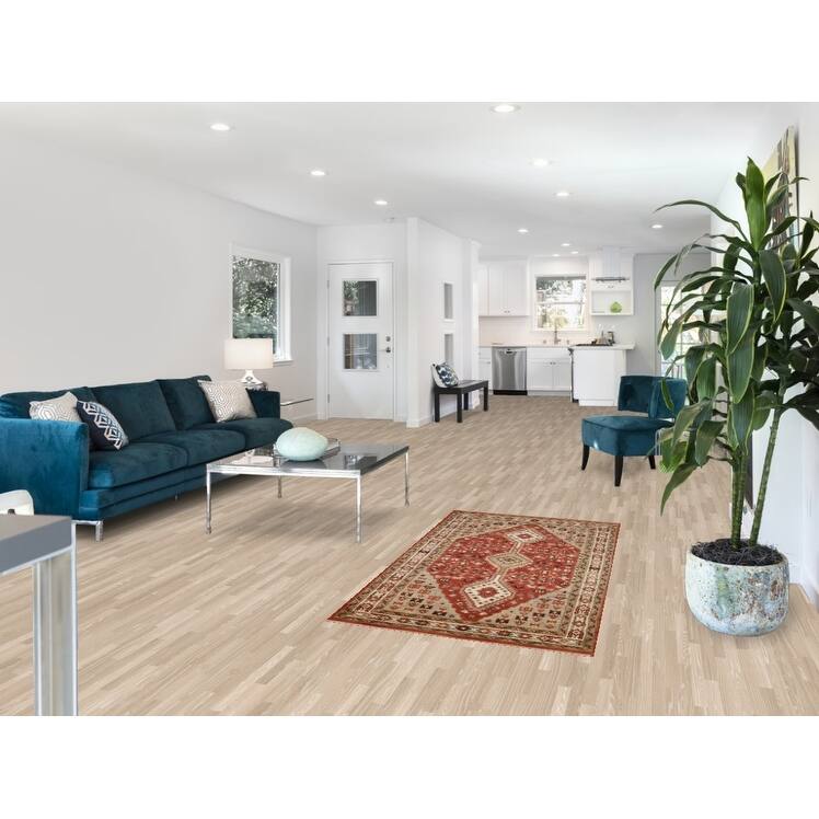 Geometric Heriz Serapi Indian Foyer Rug Handmade Wool Carpet - 2'10"x 5'4"