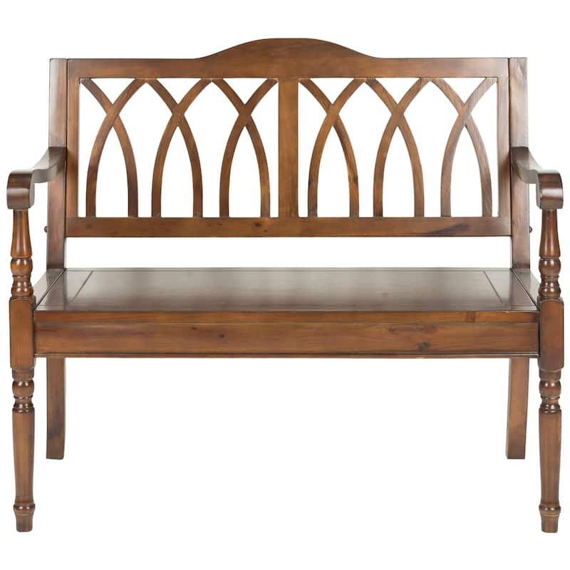 SAFAVIEH Benjamin Dark Walnut Finish Bench - 40" x 19.7" x 36"