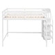 preview thumbnail 7 of 10, Full Size Loft Bed with Wardrobe and Staircase, Wooden Loft Bed Frame w/Storage Space, High Loft Bed for Kids Teens Adults,White