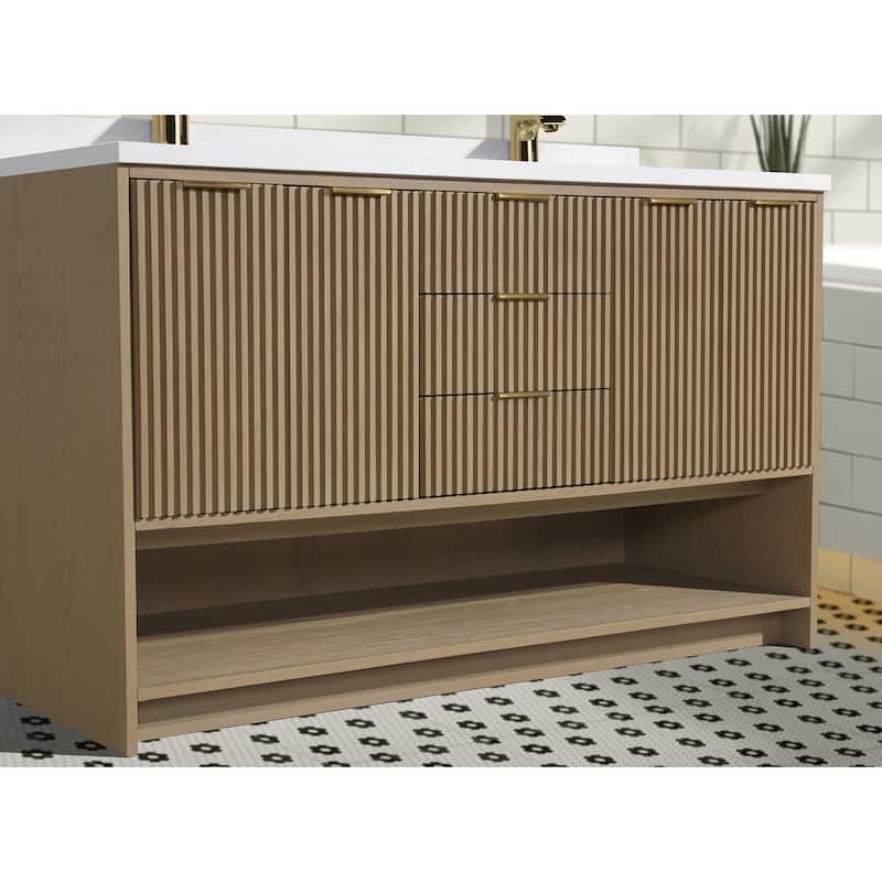Ari Bath San Diego 55" Freestanding Bathroom Vanity Oak
