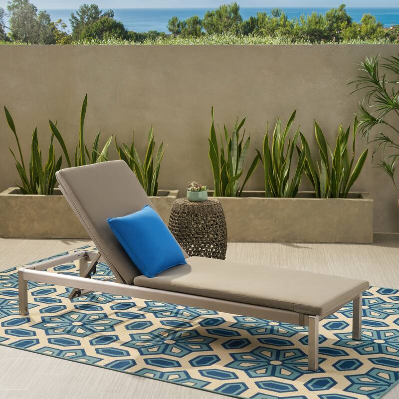 Roomfitters Cape Coral Outdoor Chaise Lounge Cushion with Removable Cover, Water Resistant