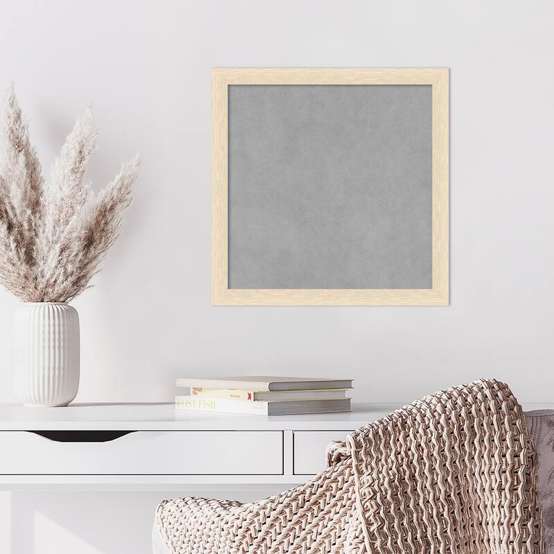 Amanti Art Woodgrain Stripe Blonde Framed Magnetic Board
