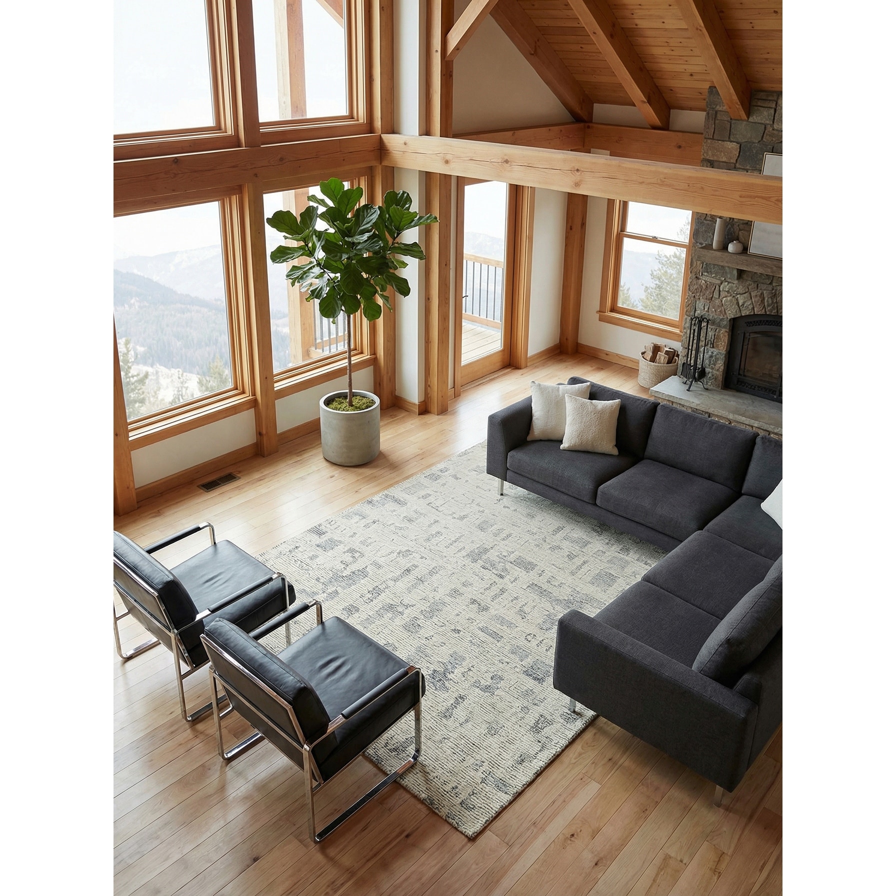 Exquisite Rugs Aspen Handmade Hand-tufted New Zealand Wool on Canvas Natural Gray/Ivory Area Rug