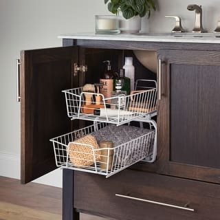 ClosetMaid White Finish 12-inch Two-Tier Pull Out Cabinet Organizer