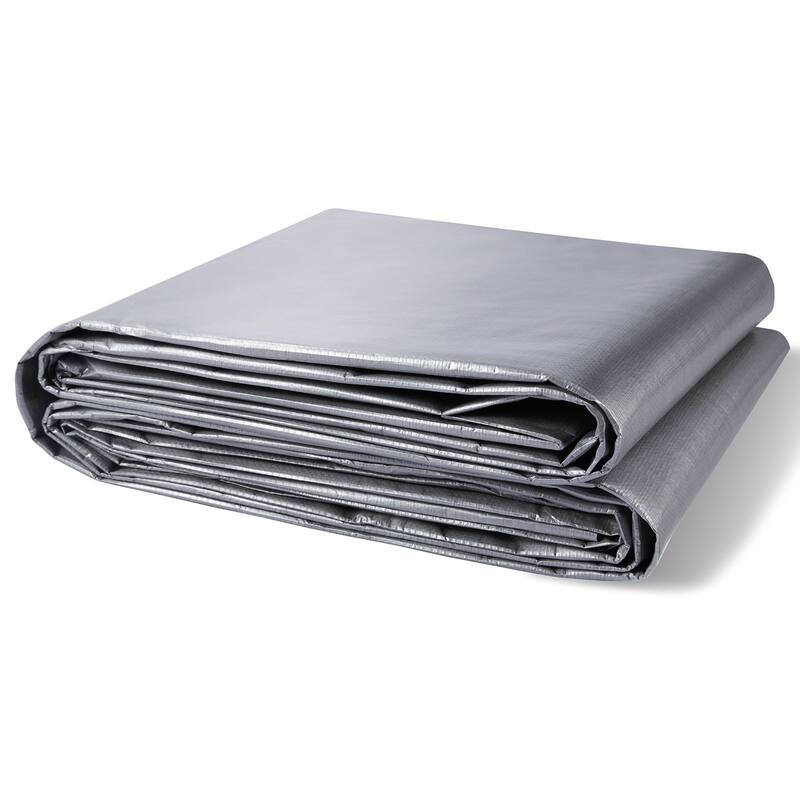 10 Mil Heavy Duty Waterproof Tarp Grey Polyethylene Cover for Camping Car or Outdoor Use