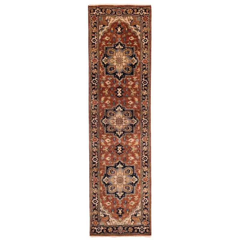 ECARPETGALLERY Hand-knotted Jules Sultane Dark Copper Wool Rug - 2'6 x 9'10