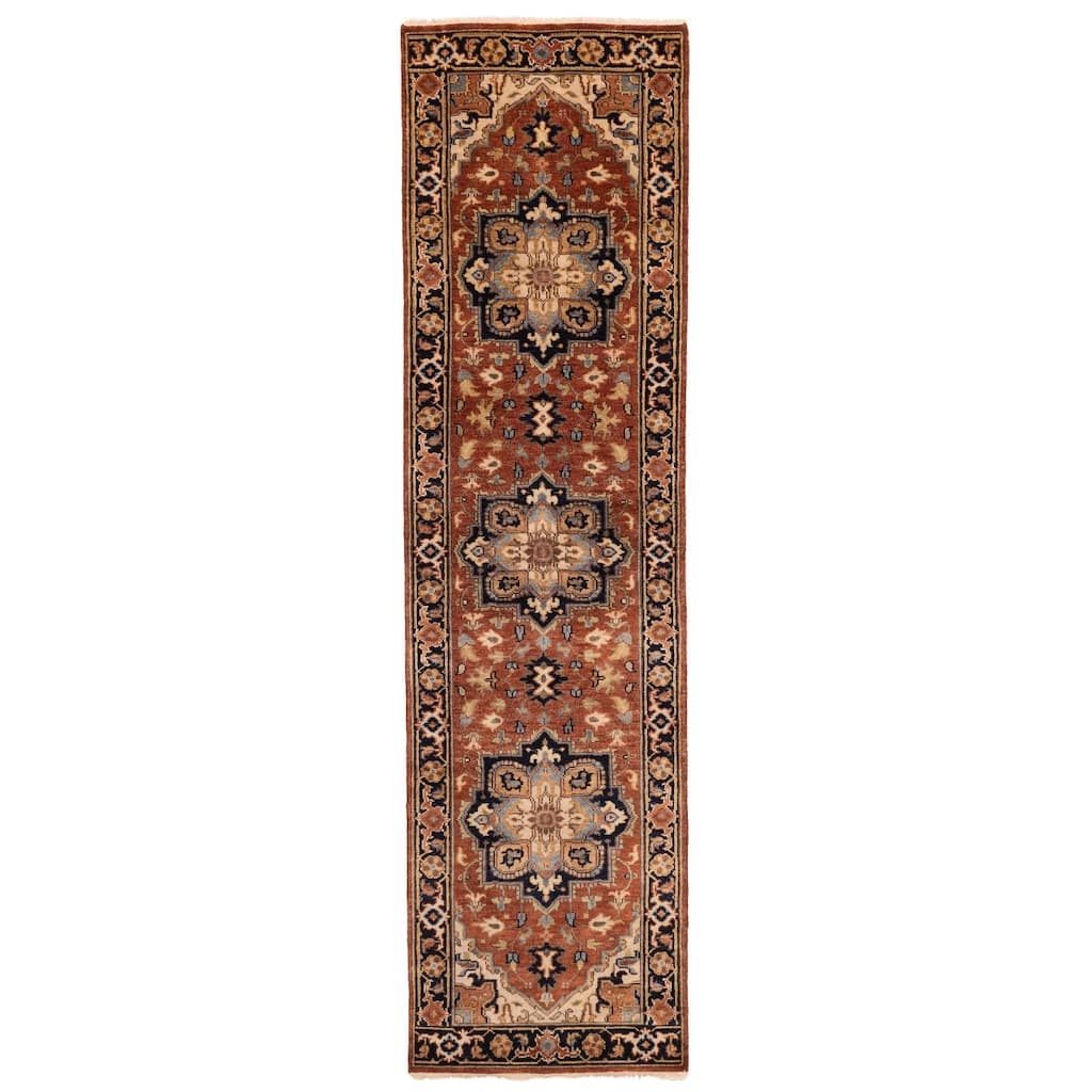 ECARPETGALLERY Hand-knotted Jules Sultane Dark Copper Wool Rug - 2'6 x 9'10