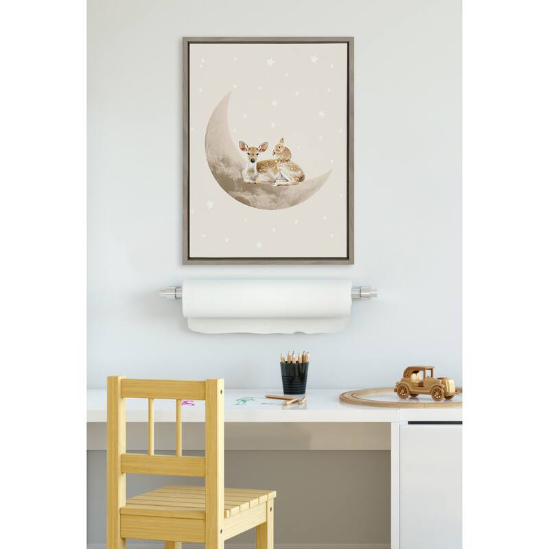 Kate and Laurel Sylvie On the Moon Framed Canvas by July Art Prints