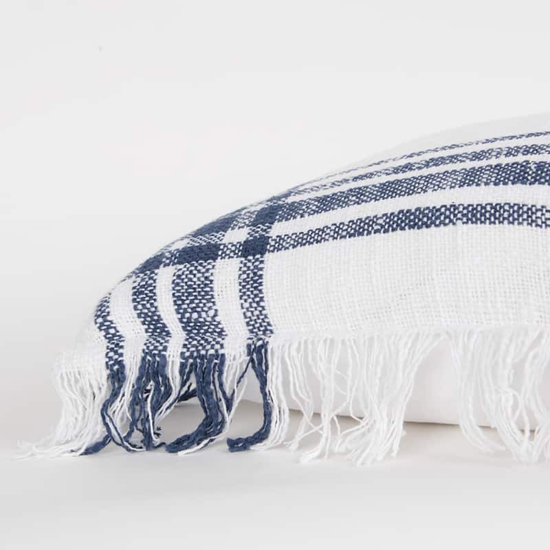 Plaid Woven Cotton Pillow Cover