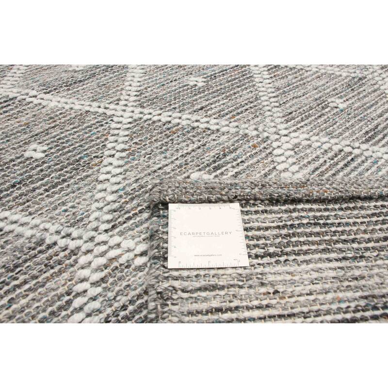 ECARPETGALLERY Braid weave Sienna Grey Wool Rug - 5'3 x 7'7