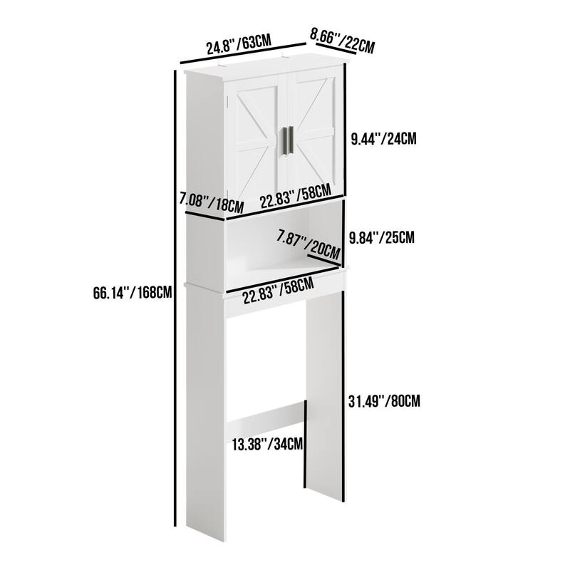 Anmytek Modern Espresso Over The Toilet Space Saver Wood Storage Cabinet Bathroom Organizer