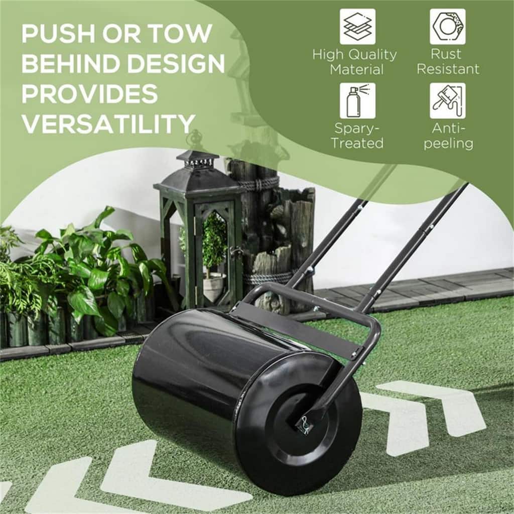 Heavy Duty Steel Lawn Roller with 10 Gallon Water or Sand Fill for Leveling New Grass Frost Damage and Uneven Turf