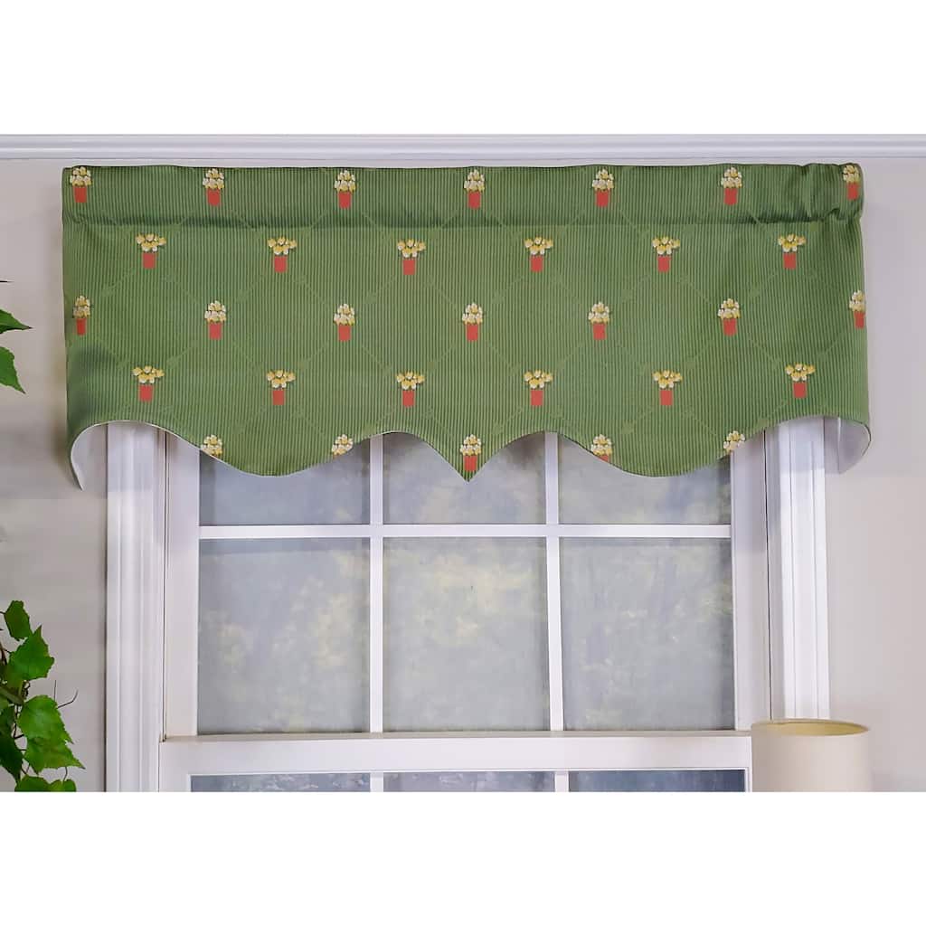 RLF Home Design Flower Pot Regal Window Valance Color Emerald Green