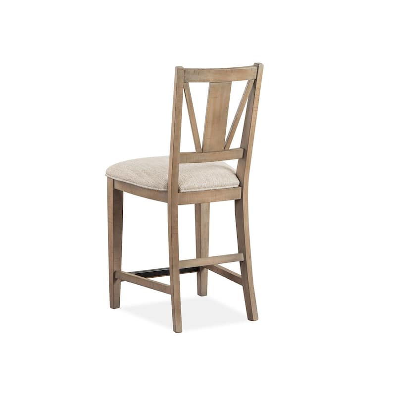 Magnussen Home Paxton Place Dovetail Grey Upholstered Counter Chair Two Pack - 18.25''W x 20.75''D x 40''H
