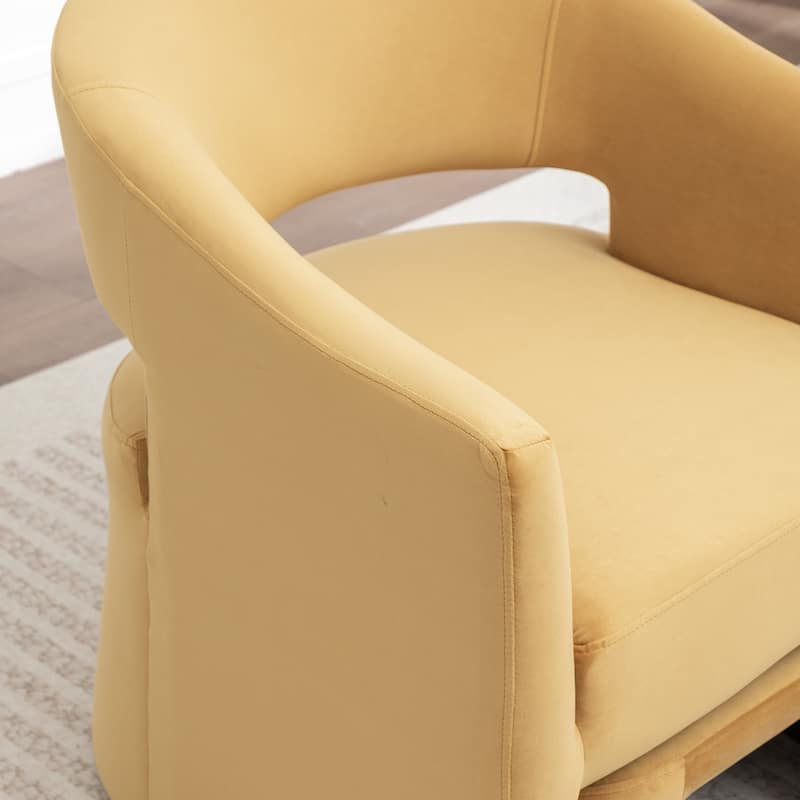 SEYNAR Modern Glam Velvet Accent Armchair Open Back with Ottoman