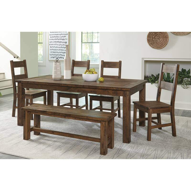 Classic Transitional Design Dining Chairs Set of 2 Solid Rubber Wood Dining Furniture Burnished Brown Finish