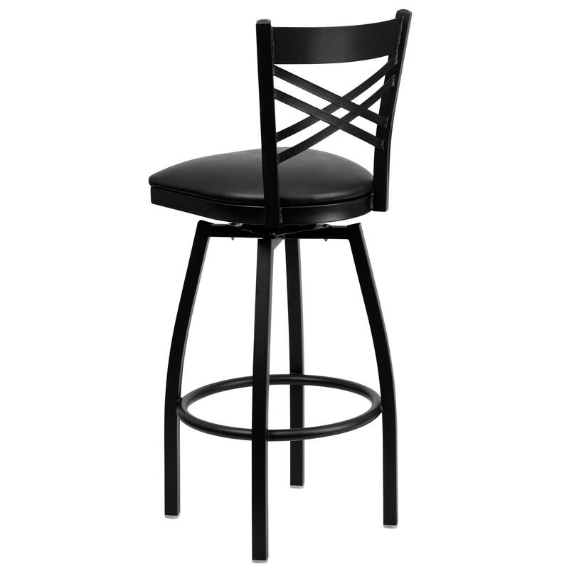 2 Pack ''X'' Back Swivel Metal Barstool - 16.5"W x 20.5"D x 44.5"H - 16.5"W x 20.5"D x 44.5"H