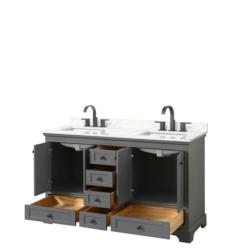 Deborah 60-inch Double Vanity, Quartz Top