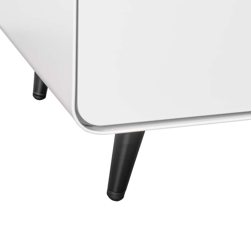 Modern Steel Nightstand Storage Cabinet with 2 Drawers for Living Room,Bedroom
