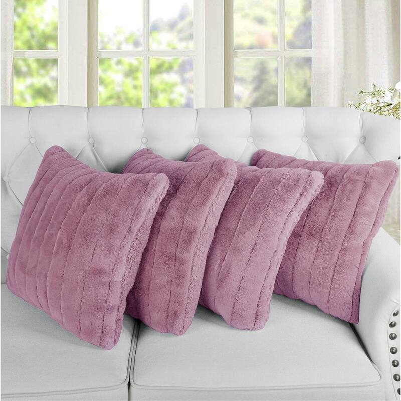 Serenta SuperMink Solid Color Throw Pillow Shell Cushion Cover Set
